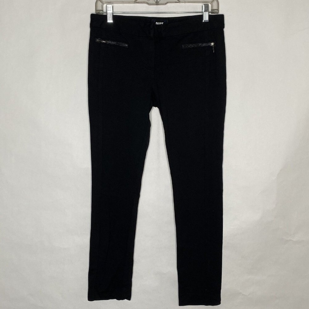 Paige Stretch Pants Women 28 Black Leggings Zippers Faux Leather Piping Ankle
